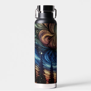 Mystische ätherische Kunst mit Bäumen und Nachthim Trinkflasche