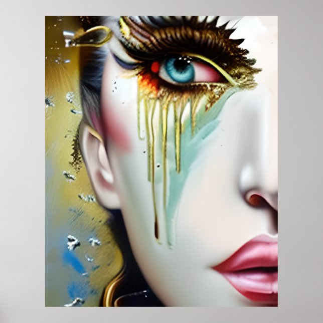 Mystische Ätherische Schöne Frauen mit Goldrausch Poster (Vorne)