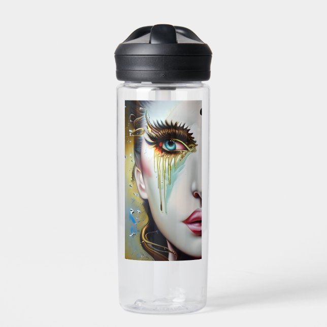 Mystische Ätherische Schöne Frauen mit Goldrausch Trinkflasche (Vorderseite)