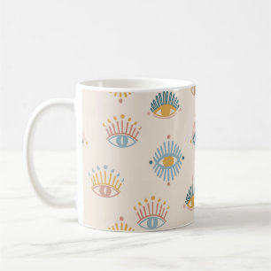 Mystische Augen nahtloses Muster, mystischer Hinte Kaffeetasse