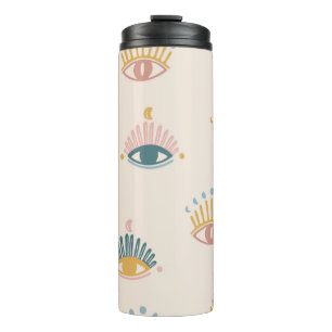Mystische Augen nahtloses Muster, mystischer Hinte Thermosbecher