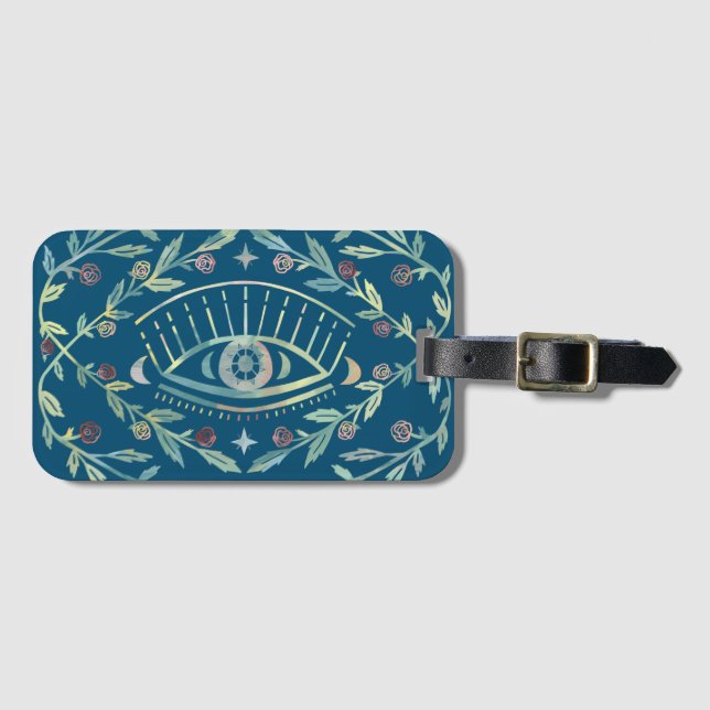 Mystische Augen Rose Weinreben Magischer Boho farb Gepäckanhänger (Vorderseite (Horizontal))