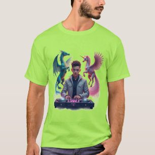 Mystische Beats: Futuristisches DJ-Fantasie-Design T-Shirt