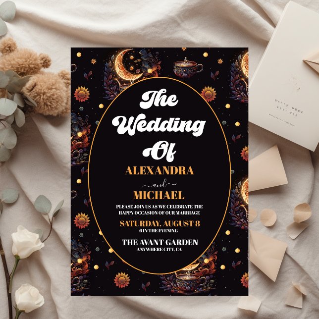 Mystische Black Gold Celestial Stars Hochzeit (Von Creator hochgeladen)