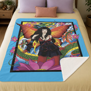 Mystische Blaue Gothic-Fantasy-Fee-Drache Sherpadecke