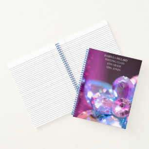 Mystische blaue Violett-Edelstein-Klassenschülerin Notizbuch