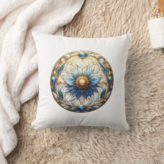 Mystische Blume aus festem Glas Kissen (Decke)