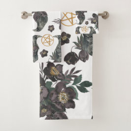Mystische Blüten & Pentagram Set Handtuchhandtuch
