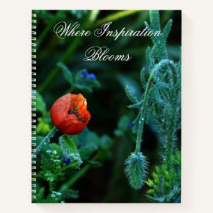 Mystische Botanik Ära Mohn und Tau Blumen Notizbuc Notizbuch