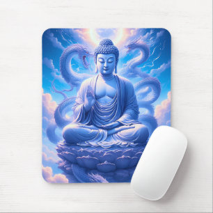 Mystische Buddha-Meditation mit Drachen Mousepad