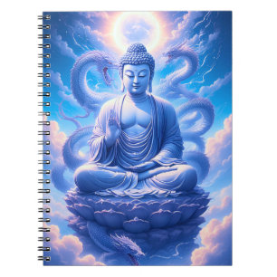 Mystische Buddha-Meditation mit Drachen Notizblock