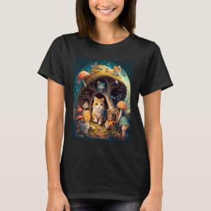 Mystische Cottagecore-Katzen-Traum-verzauberte Pil T-Shirt