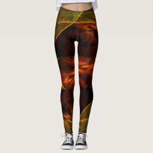 Mystische Dschungel Moderne Abstrakte Fraktal Kuns Leggings