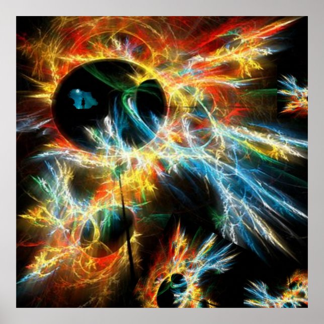 Mystische Elektrik Print, Space, Universe, Poster (Vorne)