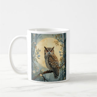 Mystische Eulen-Mondlicht-Waldkunst | Wald-Eule I Kaffeetasse
