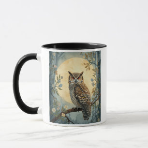 Mystische Eulen-Mondlicht-Waldkunst Wald-Eule I Tasse
