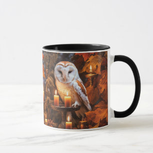 Mystische Fantasie der Eule und Kerzen Magisch Tasse