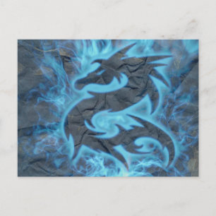 Mystische Fantasy-Drachen-Flammen-Kunstkarte Postkarte