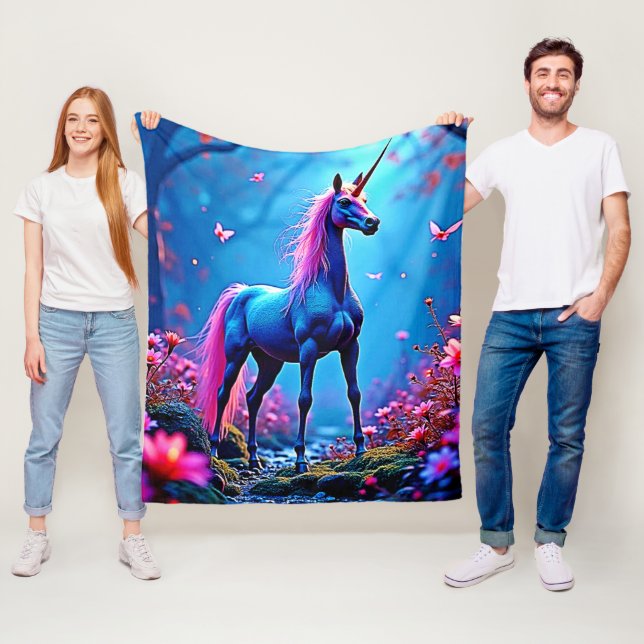 Mystische Fantasy-Einhorn-Kunst Fleecedecke (Beispiel)