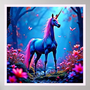 Mystische Fantasy-Einhorn-Kunst Poster