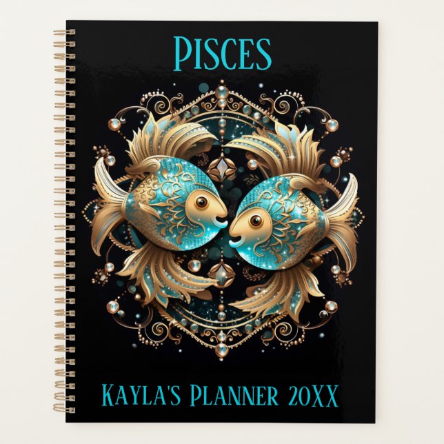 Mystische Fische-Sternzeichen-Kunst Planer (Vorderseite)