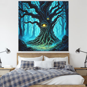 Mystische Forest Eye Tree Art Leinwanddruck