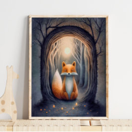 Mystische Forest Fox Animal Print | Fox Print Poster