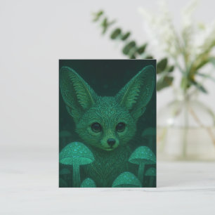 Mystische Fox-Postkarte Fairycore-Leuchtpilz Postkarte