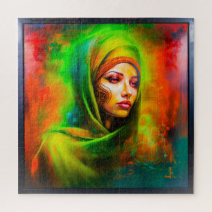 Mystische Frau in Neonfarben
