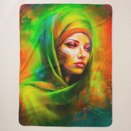 Mystische Frau in Neonfarben Sherpadecke