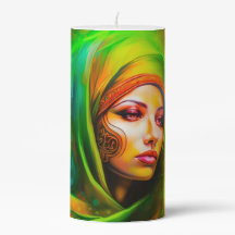 Mystische Frau in Neonfarben