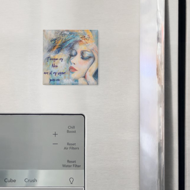 Mystische Frau mit Feathers Magnet (In Situ (Kühlschrank))