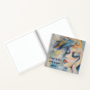 Mystische Frau mit Feathers SketchSpiral-Notebook Notizbuch