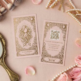 Mystische Friseurstyling Visitenkarte   Vintage Bo