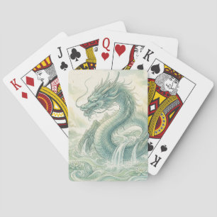 Mystische Fuchs-Drache-Wasserfarbenkunst (2) Spielkarten