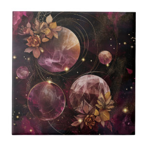 Mystische Galaxie Kristall Planet Lila Weltraum Fliese