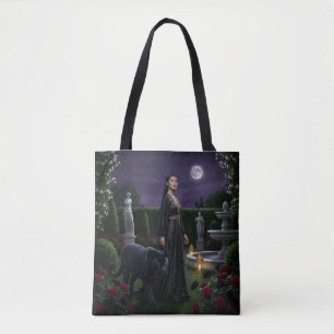 Mystische Gartentasche: Frau & Panther Tasche