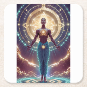 Mystische Geometrie - Strahlung des Souls Rechteckiger Pappuntersetzer