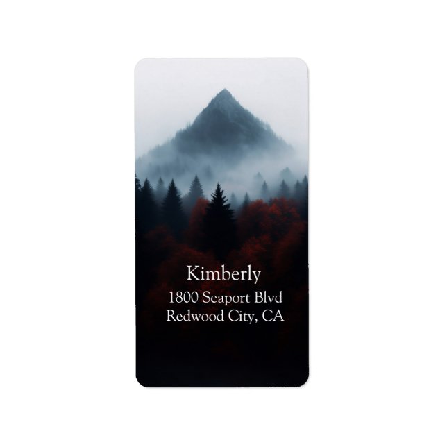 Mystische Gipfel im Nebel Adressaufkleber (Vorne)