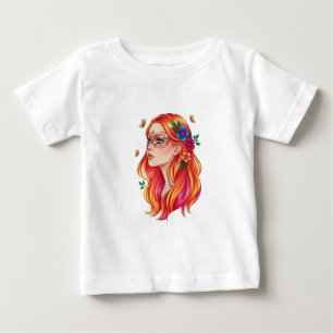 Mystische goldene Maskerade Mädchen Ästhetik Flora Baby T-shirt