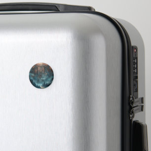 Mystische Gothic-Kunst - Magnet mit blauer Kupferp