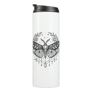 Mystische gothische Motte Botanische himmlische Li Thermosbecher