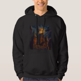 Mystische gotische Burg unter Mondlicht Hoodie