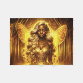 Mystische Göttin des Lichts mit strahlenden Feenfl Fleecedecke