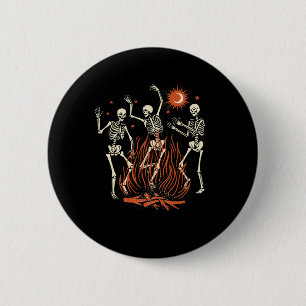 Mystische Halloween-Tanzskelette Button