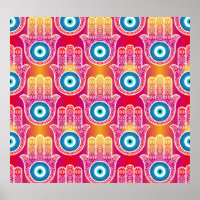 Mystische Hamsa: verziert nahtloses Design.