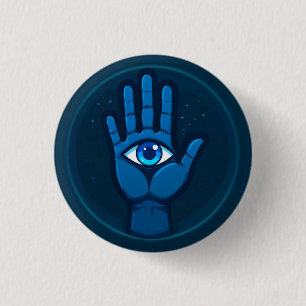 Mystische Hand mit Augensymbol Button