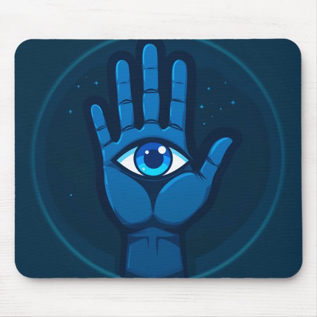 Mystische Hand mit Augensymbol Mousepad (Vorne)