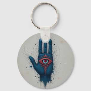 Mystische Handillustration mit rotem Auge Schlüsselanhänger