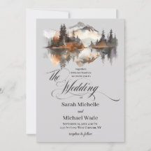 Mystische Herbst-Kalligrafie-Hochzeitseinladung